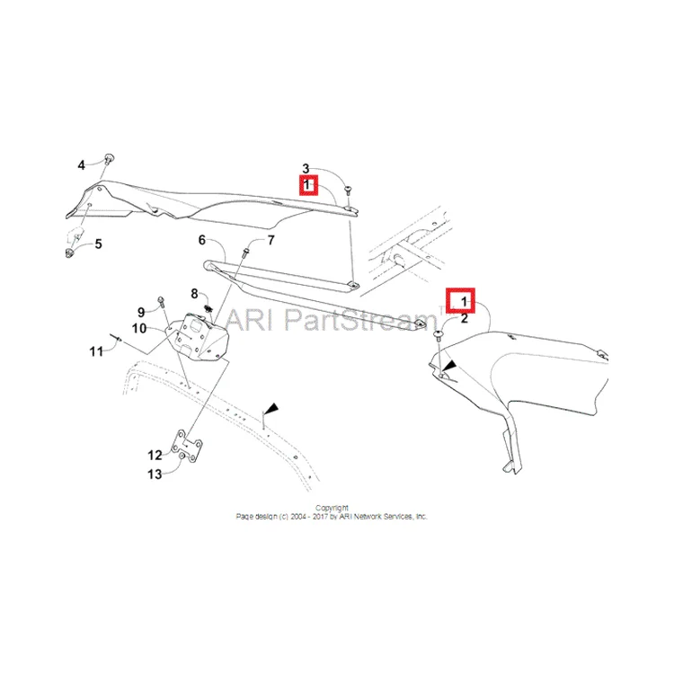 4706-684 Крышка бака Z1 Arctic Cat SPAR,RH-REAR-BLK-PTD CLEAR, фото 1
