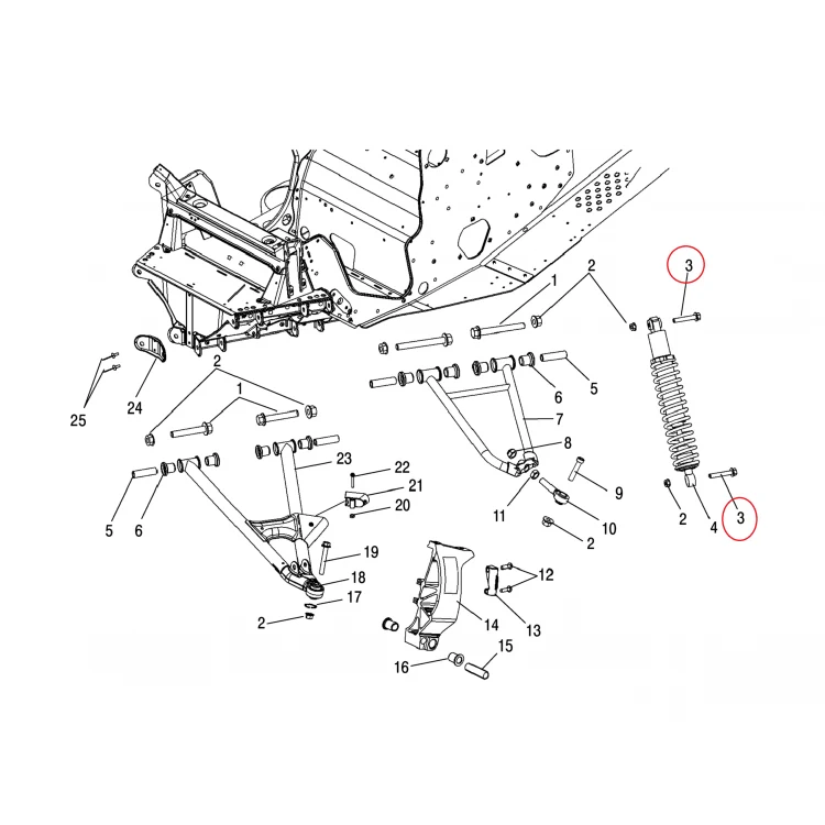 7518278 Болт амортизатора для снегоходов Polaris WIDETRAK IQ 7518278, фото 1