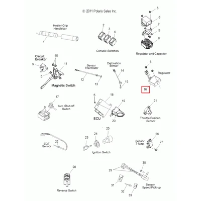 4010794 Регулятор напряжения Polaris REGULATOR-AC/DC 14.3V 4010355