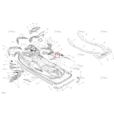 Глубокий чёрный вентиляция крышка Sea-Doo RXP (2016) (291003372)