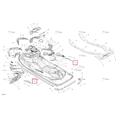 Жёлтый Cosmetic левый Sea-Doo RXP (2016) (291004428)