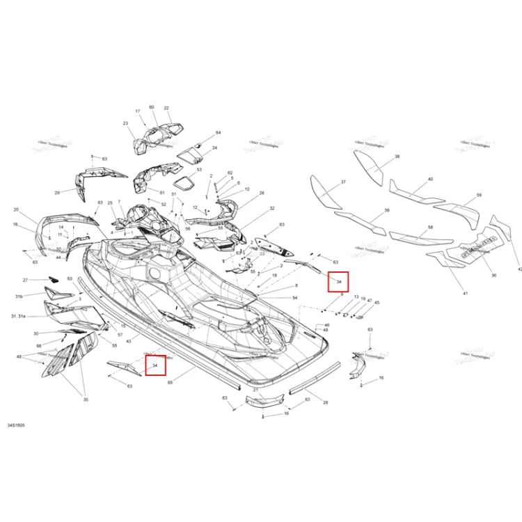 Схема сборки (отмечена позиция детали)