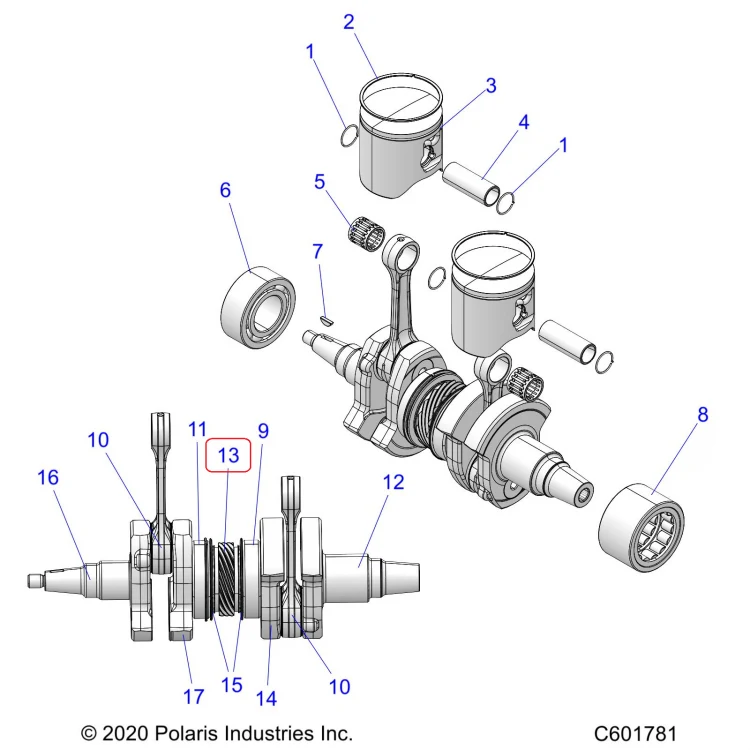 5144456 Шестерня привода водяного насоса для снегоходов Polaris PATRIOT 9R 5144456, фото 1