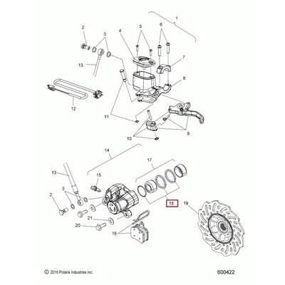 2205922 Ремкомплект цилиндра тормозного AXYS Polaris KIT, PISTON SEALS