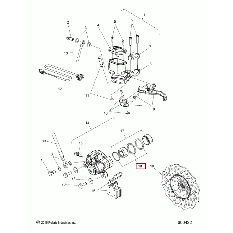 2205922 Ремкомплект цилиндра тормозного AXYS Polaris KIT, PISTON SEALS, фото 1