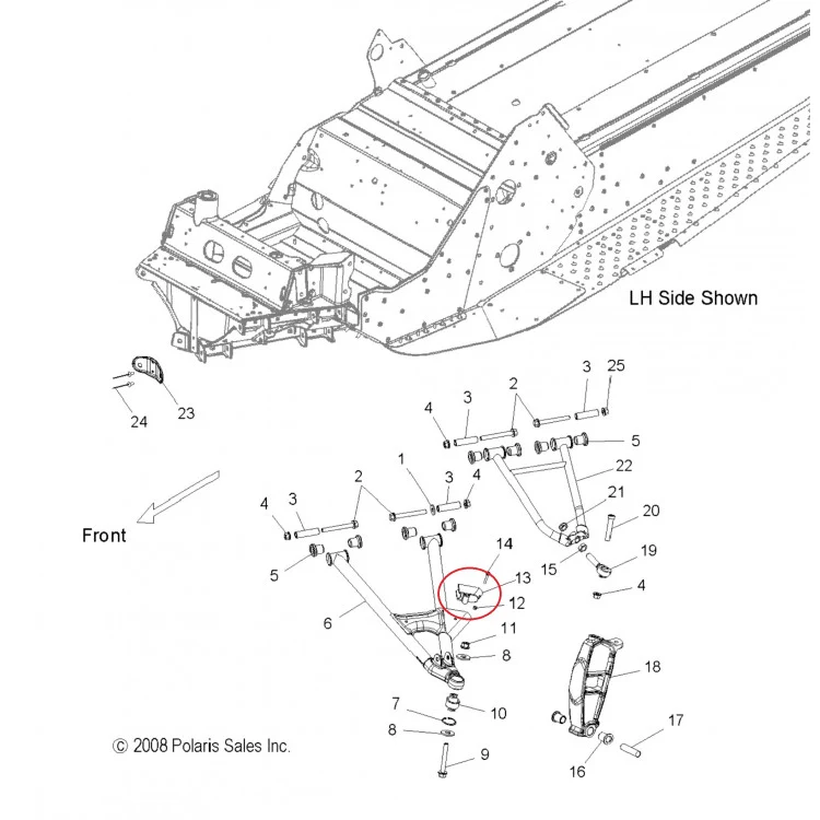5435522 Уплотнение-крепление передних нижних рычагов для снегоходов Polaris WIDETRAK IQ 5435522, фото 2