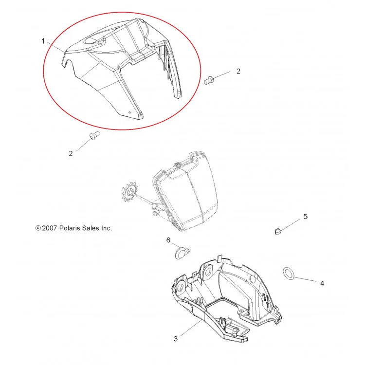 5436819-498 Облицовка фары верхняя зеленая для квадроциклов Polaris SPORTSMAN 500/570/800 2008-2017" 5436819-498, фото 2