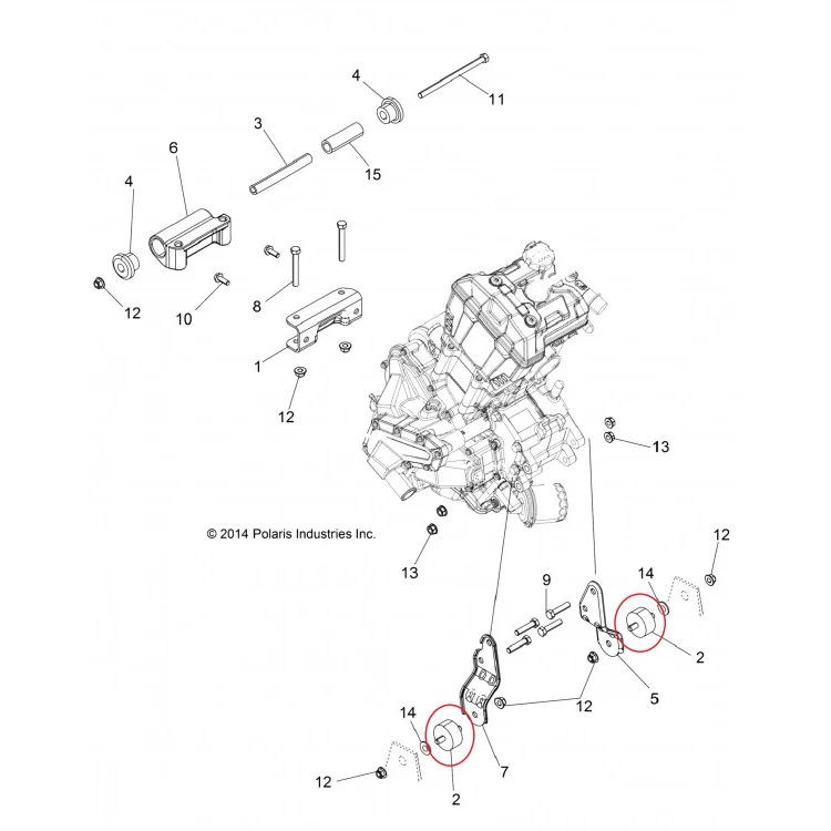 AT-09651 Подушка опора двигателя для квадроциклов Polaris Sportsman 400/500/570/800 3024012/3110044/3023593/3021936/3022071, фото 1