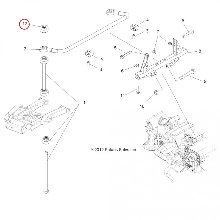 5436968 Втулка тяги заднего стабилизатора для квадроциклов Polaris SPORTSMAN 500/800 до 2014" 5436370, фото 2