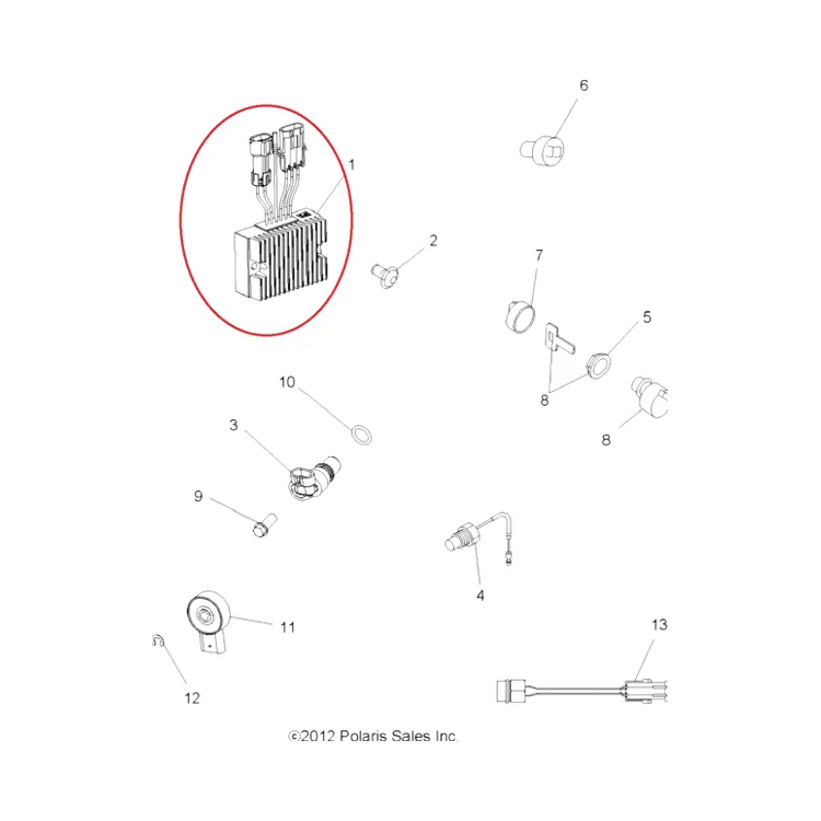 4012192 Реле регулятор напряжения для квадроциклов Polaris SPORTSMAN 500/800 / RZR 800 2007-2010" 4011569/4011925/4012384, фото 1