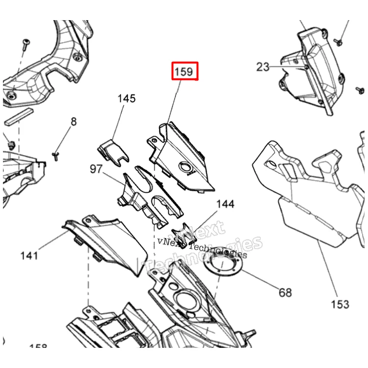 Капот, ветровое стекло и передняя консоль, Ski-Doo Freeride 137 800re Xm Rs 517305222, фото 1