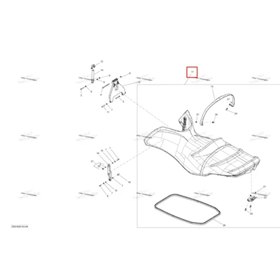 Antracite серебристый сиденье в сборе модель белый / жёлтый Sea-Doo RXT (2016) (269003016)
