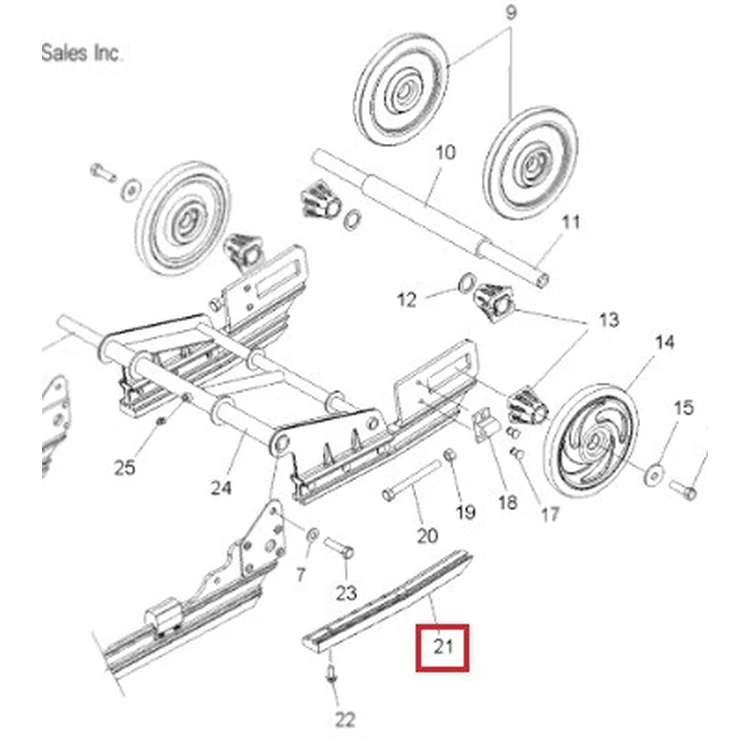 15-57.00-0-02-01 Склиза черная для Polaris WIDETRAK LX 5521452, 5521320 GARLAND , фото 3
