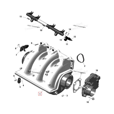 Впуск коллектор в сборе включает no 1 6 Sea-Doo GTX 170 (2023) (420867954)
