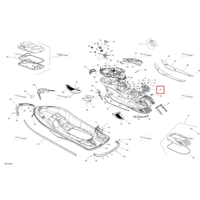 Чёрный задний ручка Sea-Doo RXT (2016) (291004621)