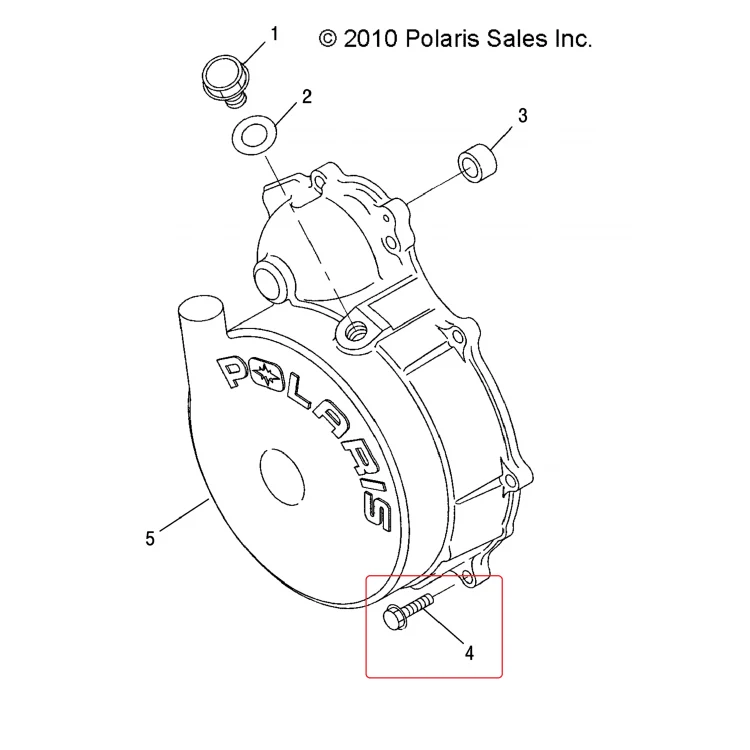 3084877v Болт крышки ручного стартера для квадроциклов Polaris 3084145/3086759/3087150, фото 1