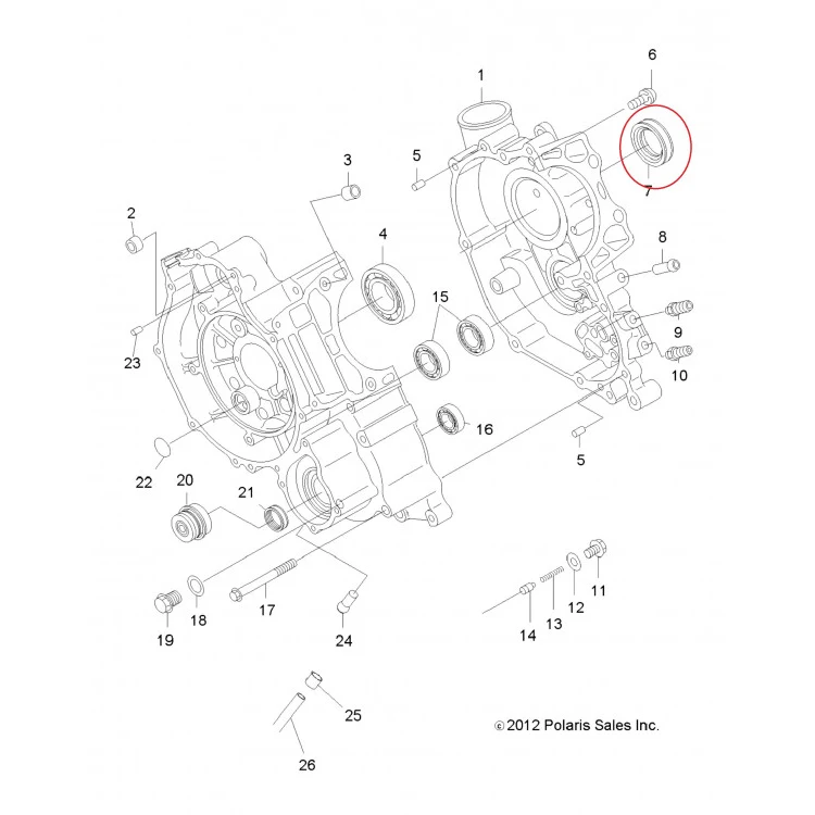 3084839 Сальник коленвала двигателя 35X48X8 для квадроциклов Polaris Sportsman 500 NA-50004F/P400427850006, фото 1