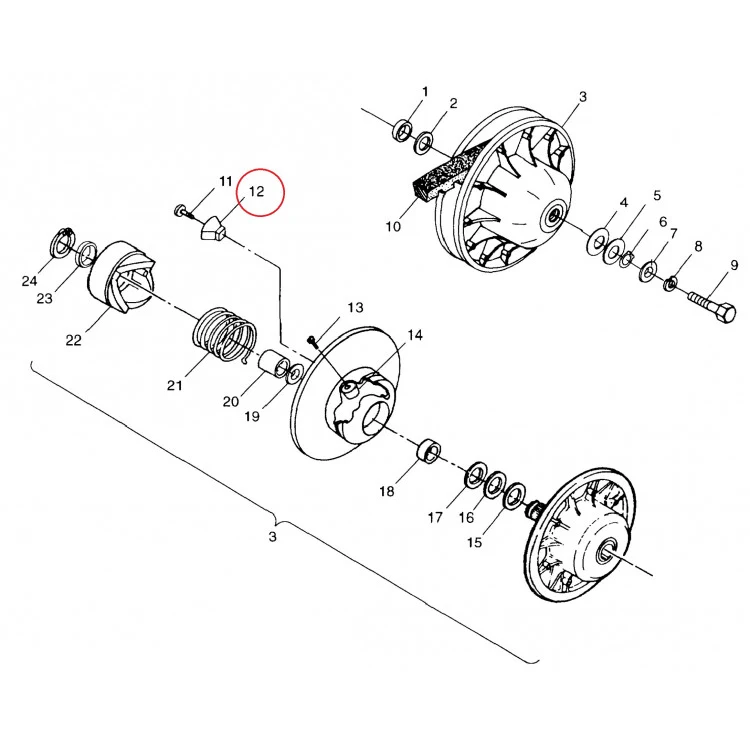5450873 Слайдер стакана ведомого вариатора для квадроциклов Polaris SPORTSMAN 450/570 5438123/5436521/5430766/SM-03508, фото 2