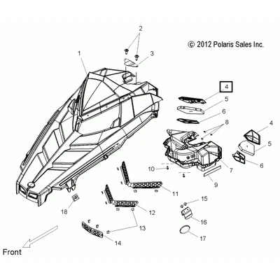 5437836 Сетка впуска правая Polaris VENT, INTAKE, RIGHT HAND