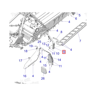 5143787-067 Крепление подножки левое черное Polaris