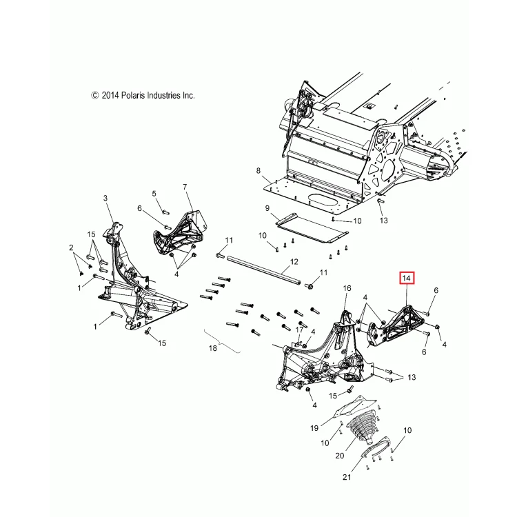Скоба рамы нижняя левая Polaris ASM-BRACE LOWER LH  1017942, фото 1