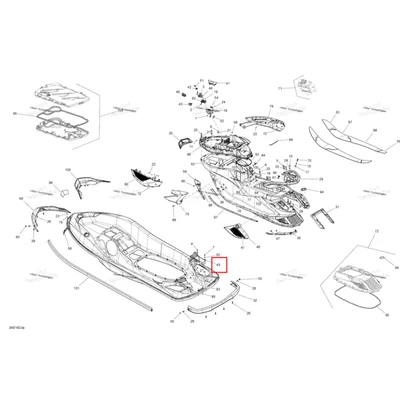 Левый задний решётка Sea-Doo RXT (2016) (291002658)