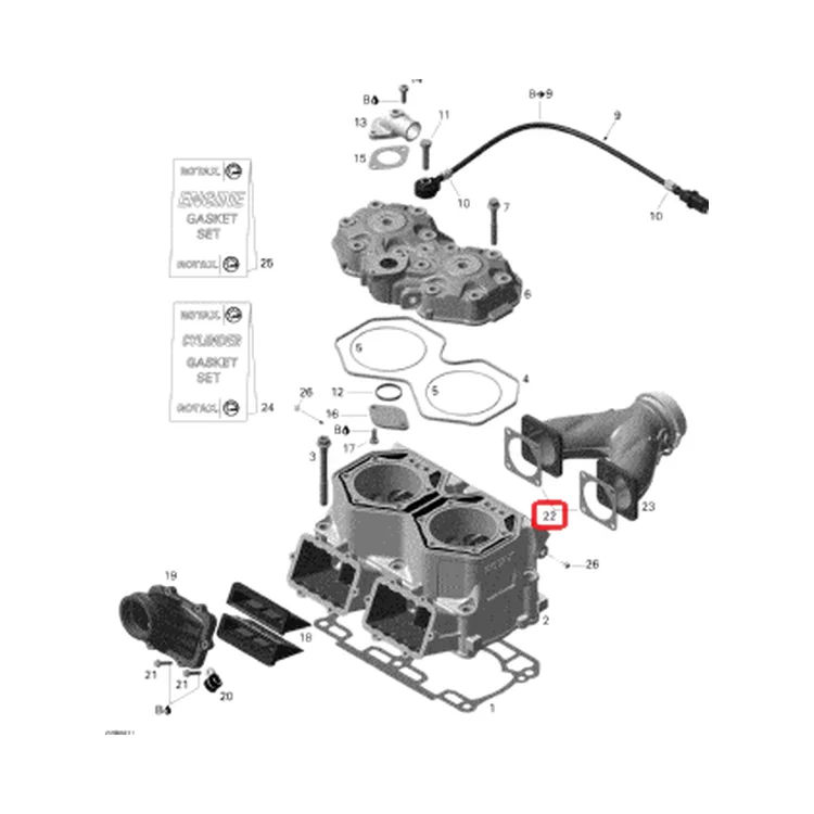420430480 Прокладка выпускного коллектора Ski-Doo, фото 1