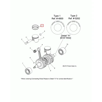 Кольцо поршневое Polaris KIT-PISTON RINGS 800LE 2205177