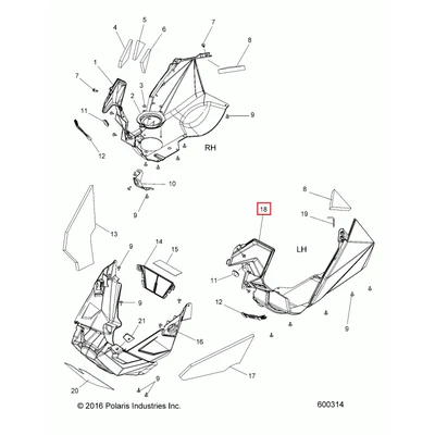 2635756 Панель нижняя левая AXYS Polaris