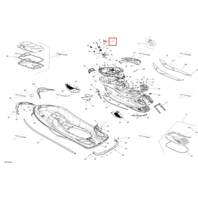 Передний REWINDER крышка Sea-Doo RXT (2016) (291002724)
