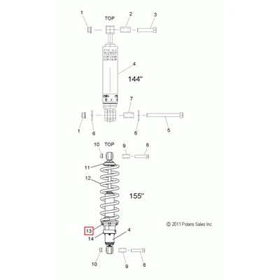 5431734 Кольцо пружины RMK Polaris RING, SPRING PRELOAD ADJ.