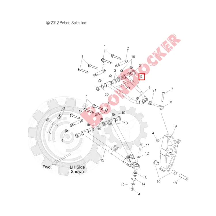 44-8831 Рычаг верхний левый черный для снегоходов Polaris RMK/PRO RMK 2204297-293/2204297-458/2204930-458/1823582-067/1823582-458/2204930-067, фото 2
