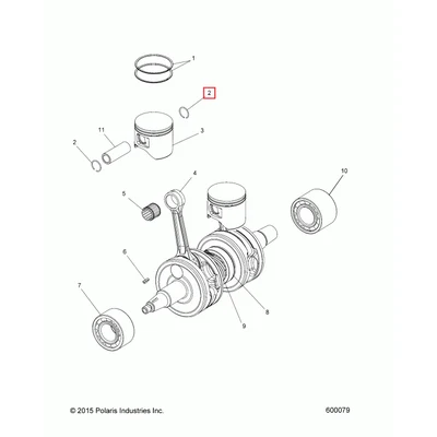 Кольцо стопорное Polaris CIRCLIP-PISTON 22MM X 1.5 3021840