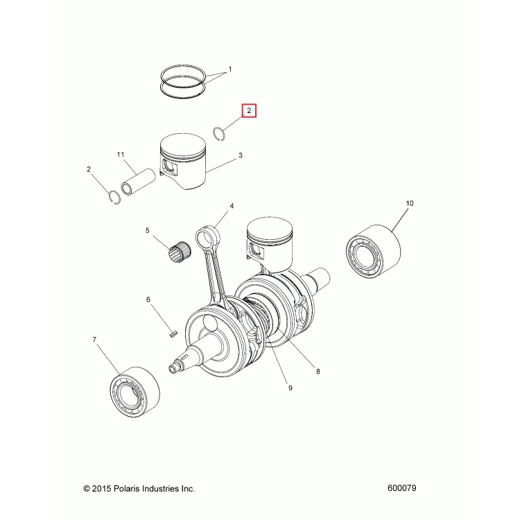 Кольцо стопорное Polaris CIRCLIP-PISTON 22MM X 1.5 3021840, фото 1