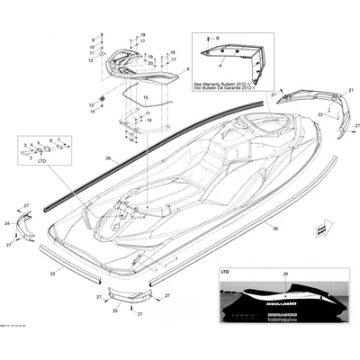291004534 Бампер боковой Sea-Doo 291003872 291004304 291003067 291002593 291003050