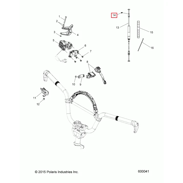 7710503 Кольцо стопорное тросика дросселя Polaris RING RETAINING, фото 1