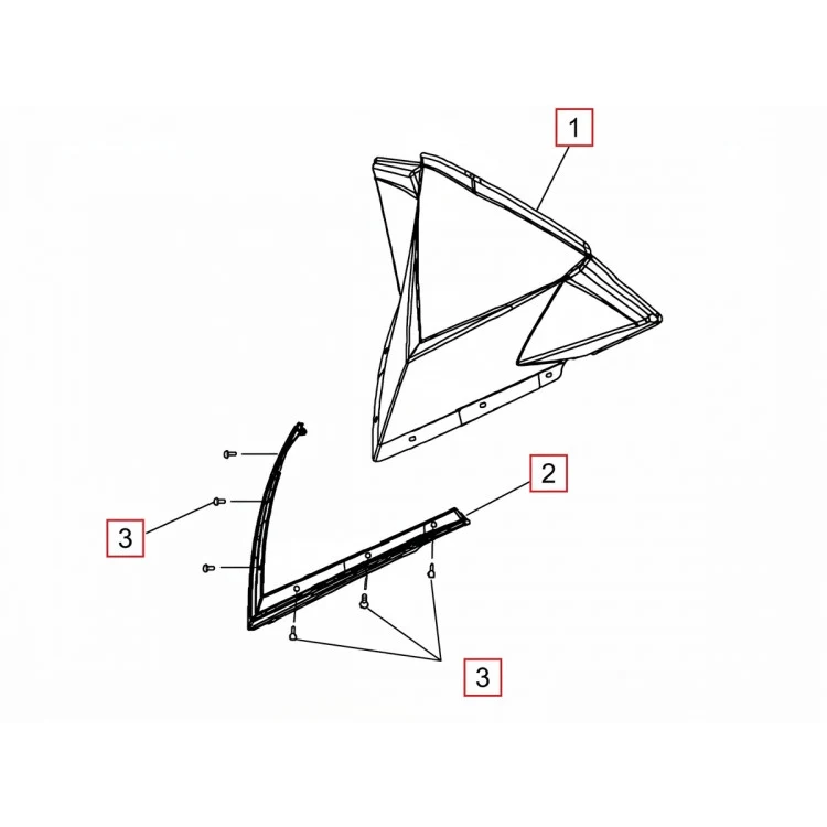 5439747 Стекло ветровое 14" 355 mm белое для снегоходов Polaris PRO RMK 2013-2014" 5439747, фото 2