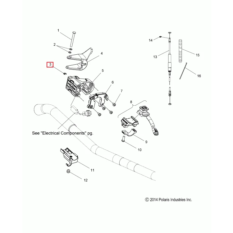 7710401 Стопор столбика курка газа Polaris RING,RETAINING, фото 1