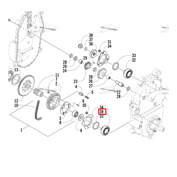 1702-179 Подшипник приводного вала гусеницы для снегоходов Arctic Cat BEARCAT WT 0107-224 0602-807 0702-485 1602-051 1602-972, фото 1