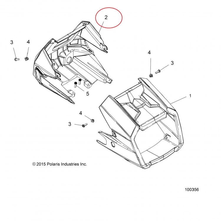 5451730-070 Облицовка передней фары задняя черная для квадроциклов Polaris SPORTSMAN 570/850/1000 2015-2016" 5451730-070, фото 1