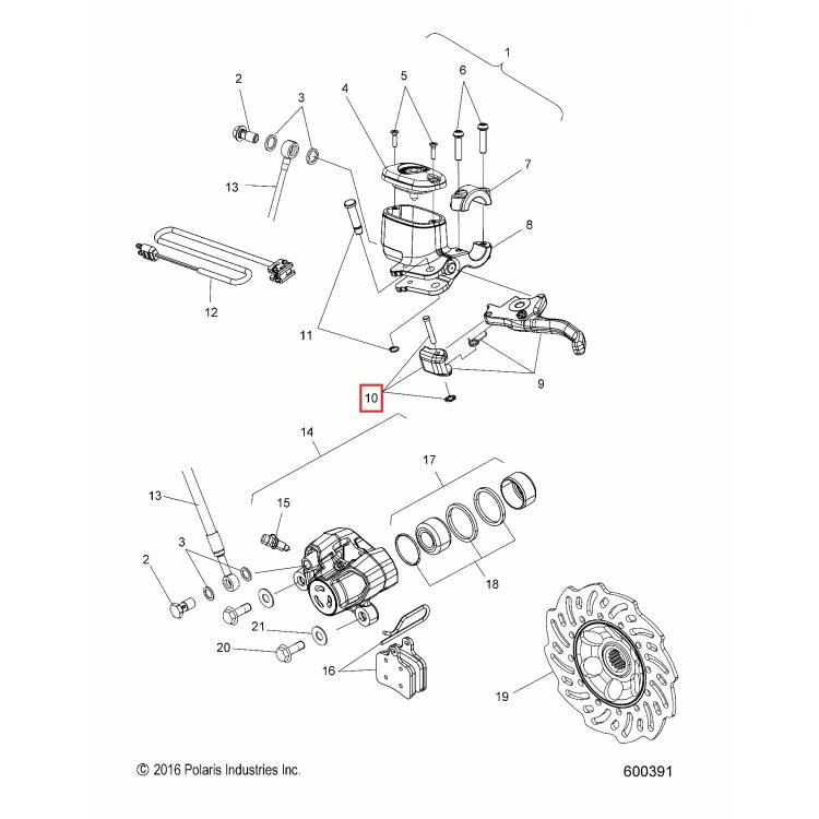 2203054 Стояночный тормоз Polaris KIT, PARK LEVER, фото 1