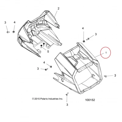 5451313-632 Облицовка передней фары черная для квадроциклов Polaris SPORTSMAN 570/850/1000 2015-2016" 5451313-632