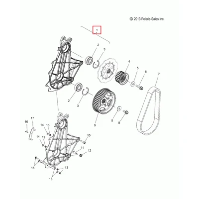 1332998 Корпус коробки QD Polaris ASM., BACKER BELT (INCL. 1,2)