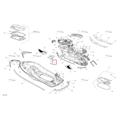 Правый Cosmetic модель GTX S iS Sea-Doo GTX (2016) (291004258)