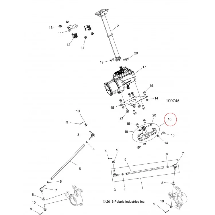 2205364 Комплект усиления рулевой колонки сошки для квадроциклов Polaris Sportsman XP/TOURING 550/850/1000 1823762/1823467, фото 2