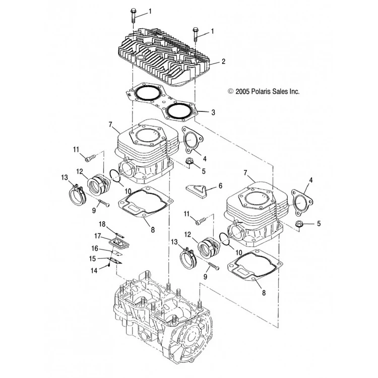 FL-1300 Гильза 73 mm La Sleeve для снегоходов Polaris 550 3089934/3090388, фото 1