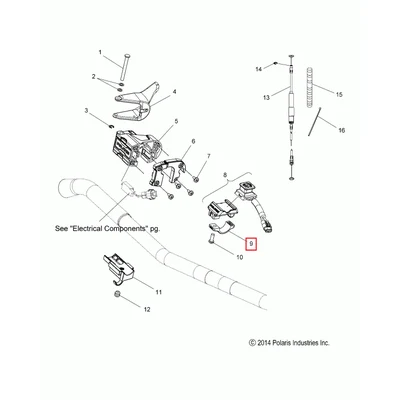 Крепление выключателя двигателя RMK-> 13 Polaris MNT-AUX SHUT-OFF LOWER 5439575