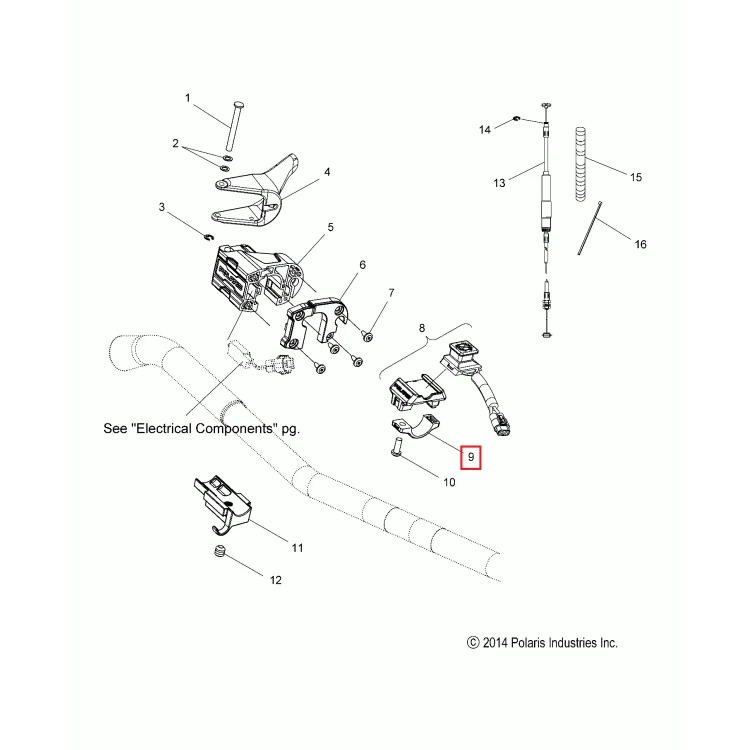 Крепление выключателя двигателя RMK-> 13 Polaris MNT-AUX SHUT-OFF LOWER 5439575, фото 1
