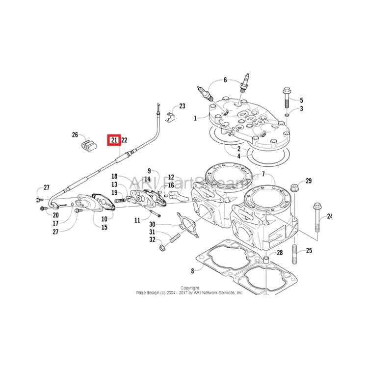 3007-248 Трос выпускного клапана Arctic Cat CABLE, EXHAUST VALVE - PTO, фото 1