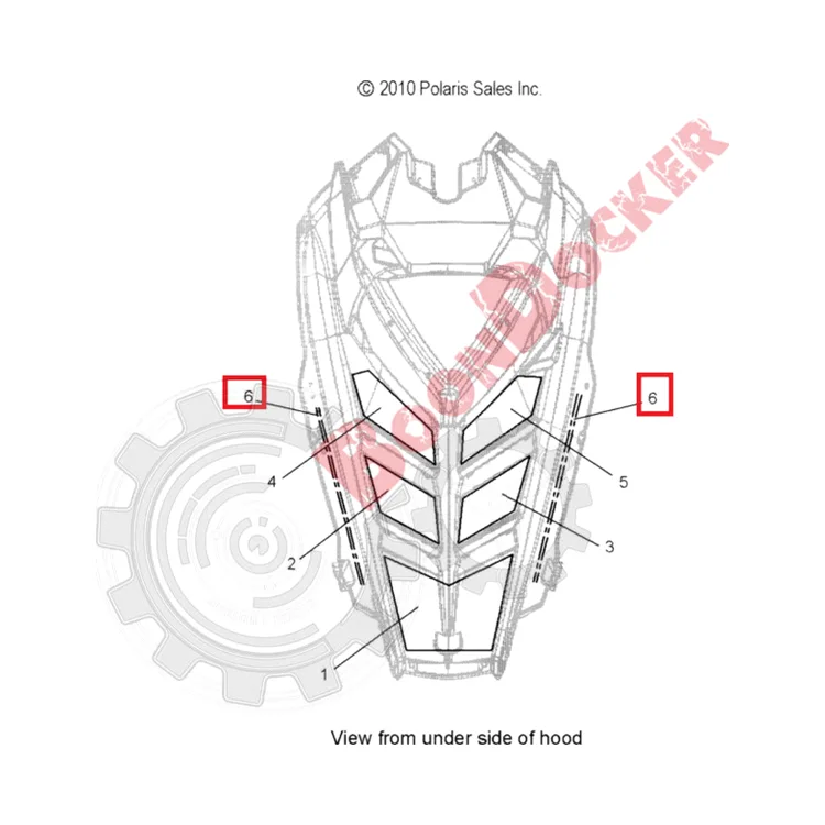 5521697-350 Уплотнитель капота для снегоходов Polaris WIDETRAK IQ/RMK/PRO RMK/AXYS PRO RMK 5521697-24, фото 2